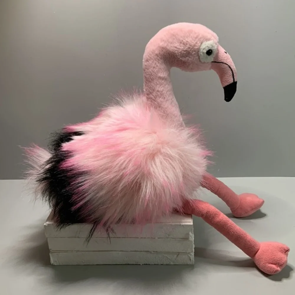 Aurora plush flamingo 🦩 fluffy faux fur body, faux suede beak and legs. - Picture 6 of 10